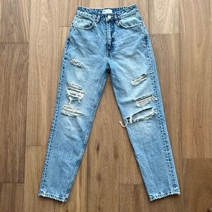 Zara high rise ripped jeans - Sz 2